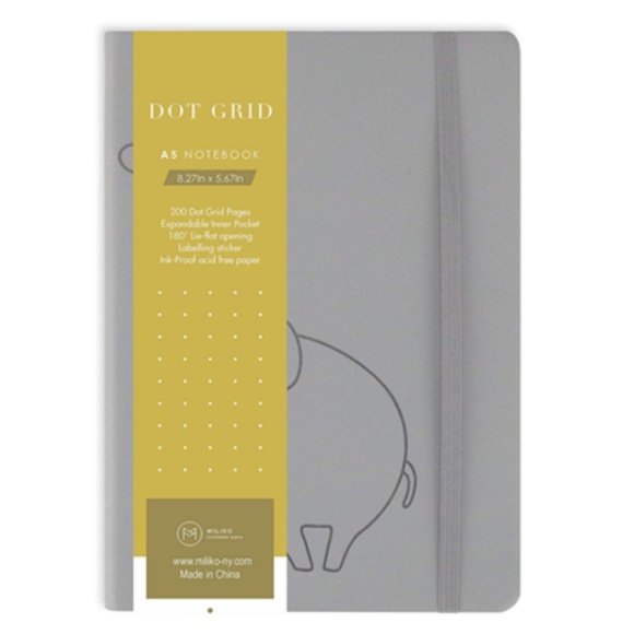 Grey Elephant A5 Soft Touch Cover Banded(Dot Grid) - Picture 2 of 5